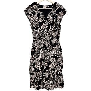 J. Crew Pineapple MIDI Crinkle dress Wome's Sz 6 Resort